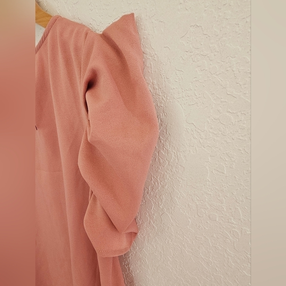 SHEIN Unity Puff Sleeve Keyhole Back Tunic Medium Dress NWOT - Picture 7 of 7
